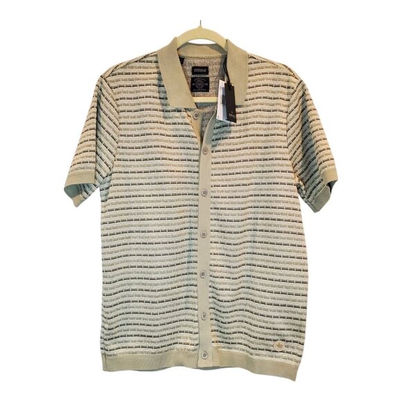 NWT BUFFALO DAVID BITTON SZ M Wrenley Textured Button Down Short Sleeve Shirt - Picture 2 of 9